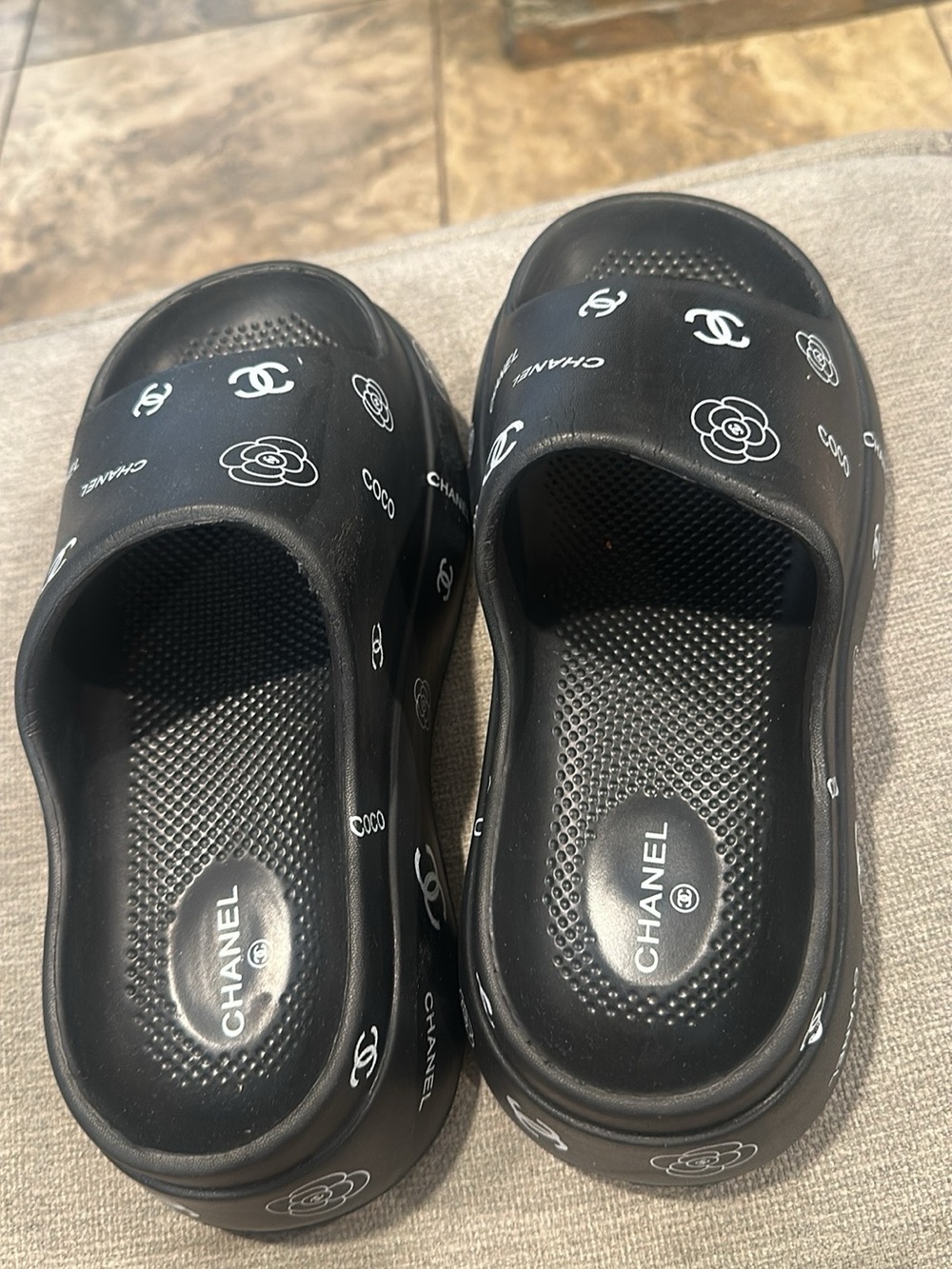 Black Logo Slide Sandals size 38-39